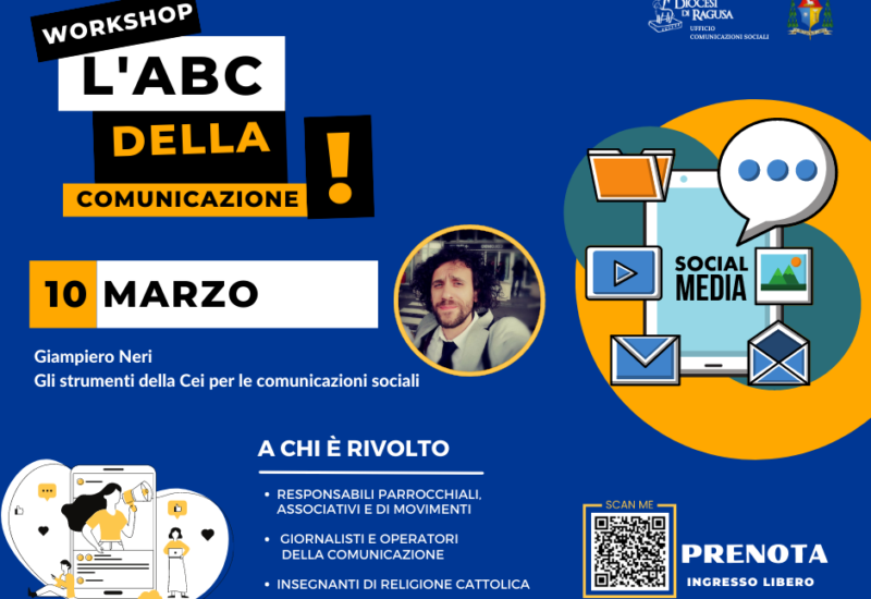 Diocesi di Ragusa: il workshop “L’ABC della Comunicazione” con Giampiero Neri di WeCa venerdì 10 marzo
