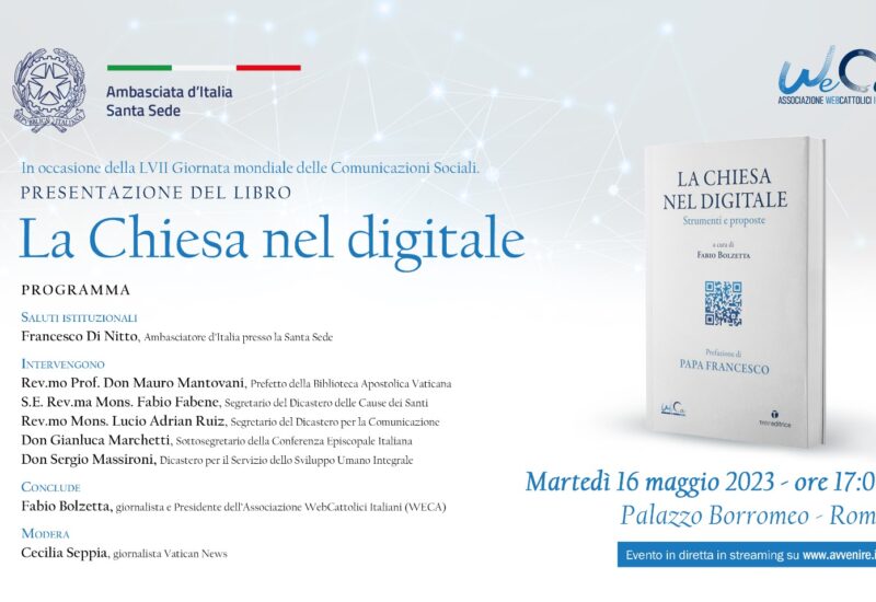 Presentazione libro “La Chiesa nel digitale” a cura di Fabio Bolzetta (WECA) all’Ambasciata d’Italia presso la Santa Sede