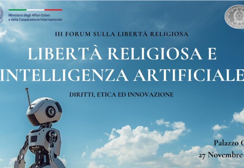 Intelligenza artificiale e libertà religiosa. Forum il 27 novembre 2025 a Palazzo Chigi