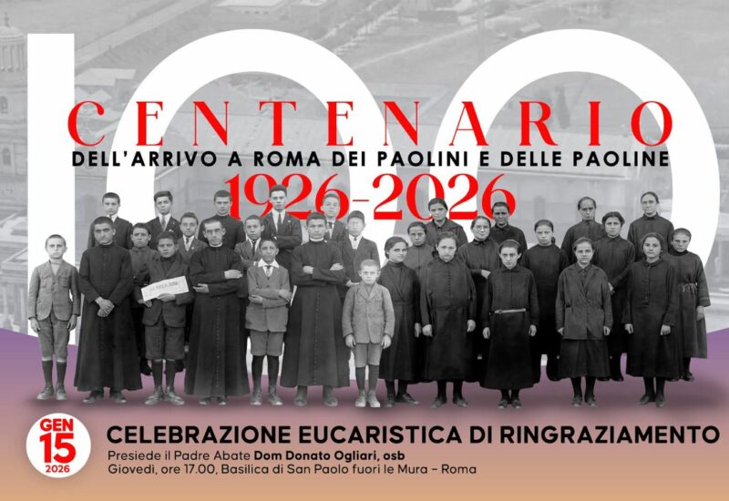 15 gennaio. Centenario dell’arrivo a Roma dei Paolini e delle Paoline