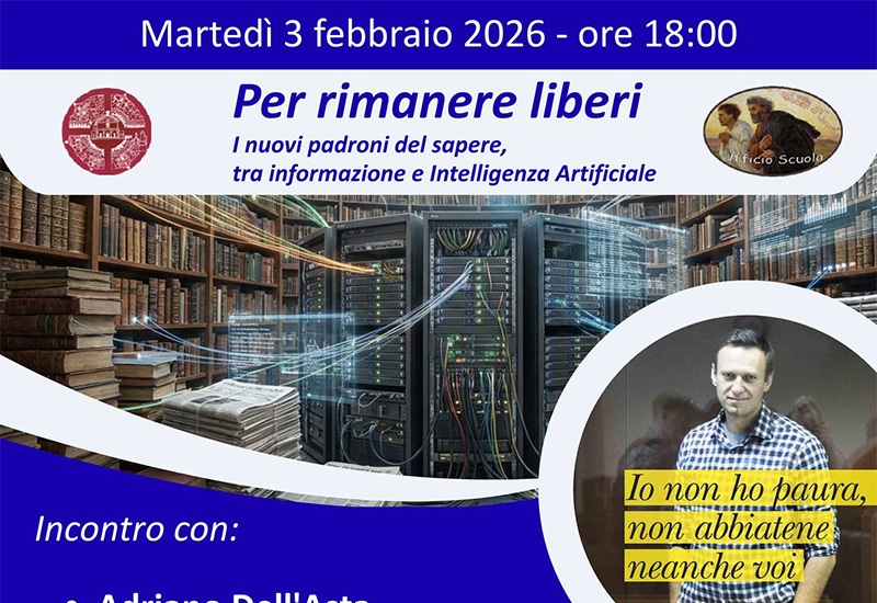 «Per rimanere liberi». 3 febbraio: informazione e Intelligenza Artificiale al centro dell’incontro di Livorno